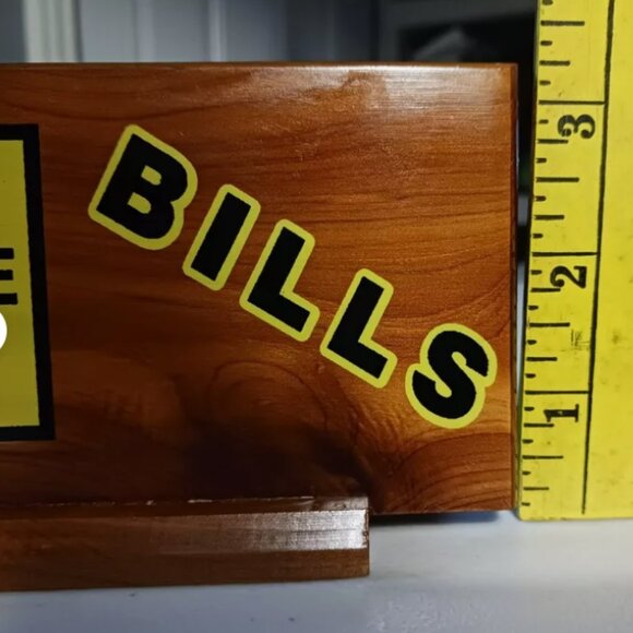 Organizer 70s 80s 3 Slot Solid Wood Mail Bills and Other Things To Be Ignored - Picture 10 of 11